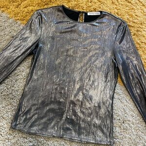 Metallic Rebecca Minkoff Long Sleeve Top